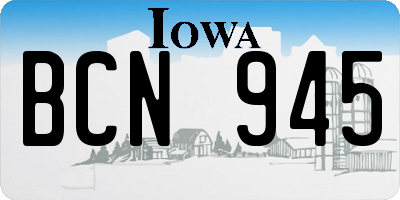 IA license plate BCN945