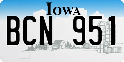 IA license plate BCN951