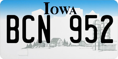IA license plate BCN952