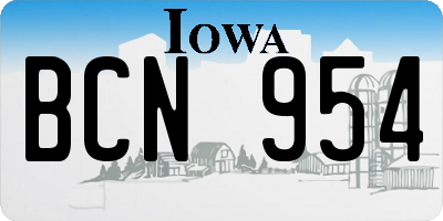 IA license plate BCN954
