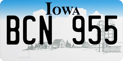 IA license plate BCN955