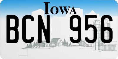 IA license plate BCN956