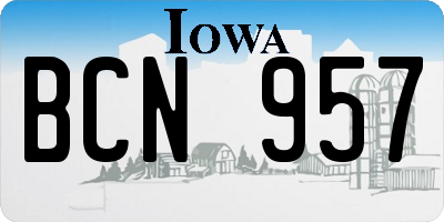 IA license plate BCN957