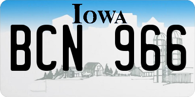 IA license plate BCN966