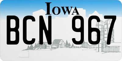 IA license plate BCN967