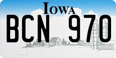 IA license plate BCN970