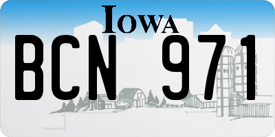 IA license plate BCN971