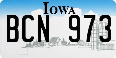 IA license plate BCN973