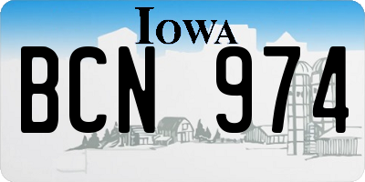 IA license plate BCN974