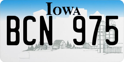 IA license plate BCN975
