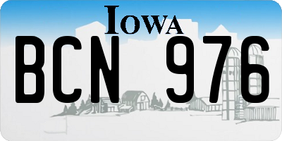 IA license plate BCN976