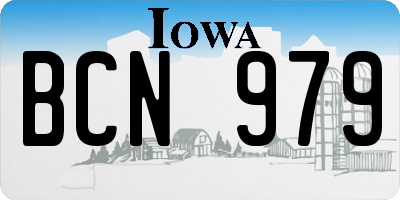 IA license plate BCN979