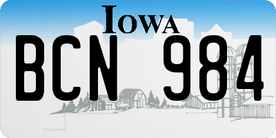 IA license plate BCN984