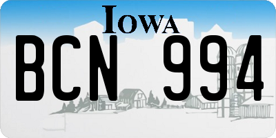 IA license plate BCN994