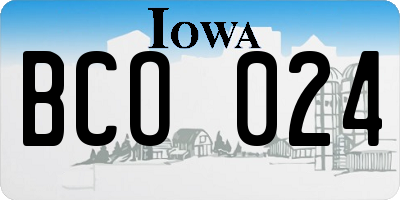 IA license plate BCO024