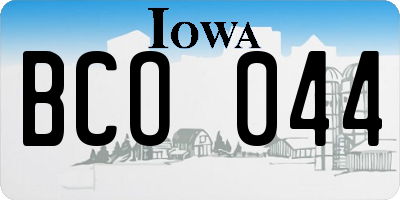 IA license plate BCO044