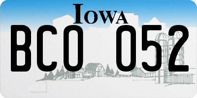 IA license plate BCO052