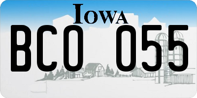 IA license plate BCO055