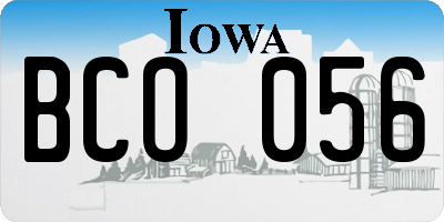 IA license plate BCO056