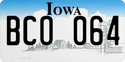 IA license plate BCO064