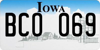 IA license plate BCO069