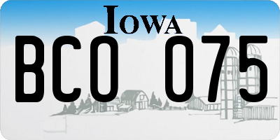 IA license plate BCO075