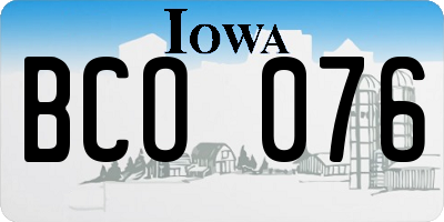 IA license plate BCO076