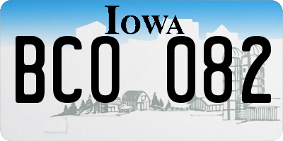 IA license plate BCO082