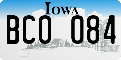 IA license plate BCO084