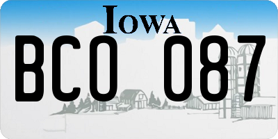IA license plate BCO087