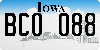 IA license plate BCO088