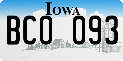 IA license plate BCO093