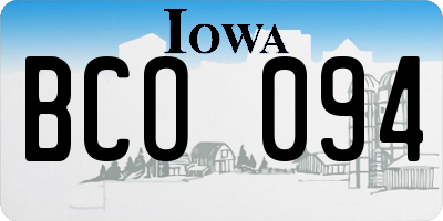IA license plate BCO094
