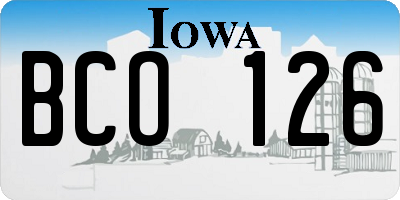 IA license plate BCO126
