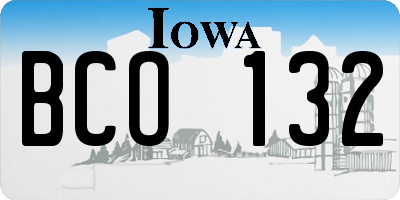 IA license plate BCO132