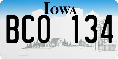 IA license plate BCO134