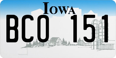 IA license plate BCO151