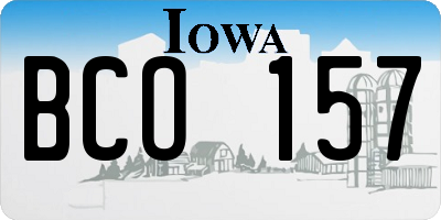 IA license plate BCO157