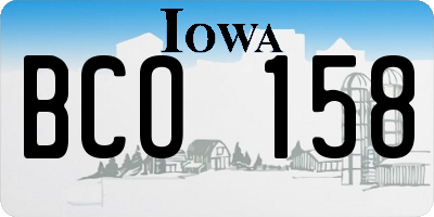 IA license plate BCO158