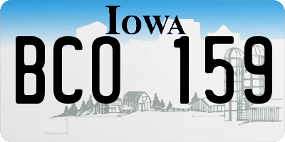 IA license plate BCO159