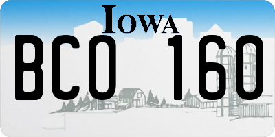 IA license plate BCO160