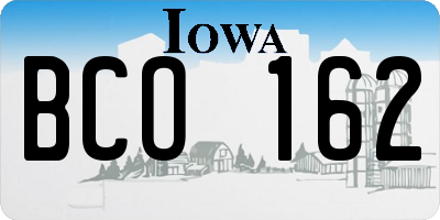 IA license plate BCO162