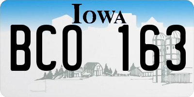 IA license plate BCO163