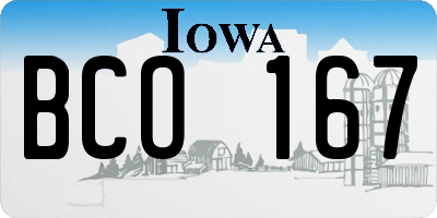 IA license plate BCO167