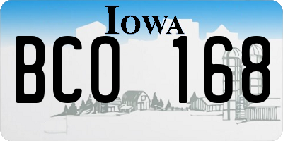 IA license plate BCO168