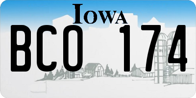 IA license plate BCO174