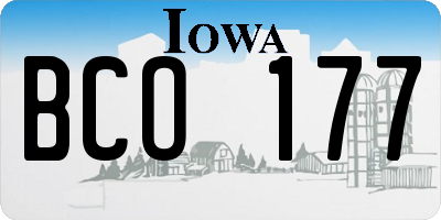 IA license plate BCO177
