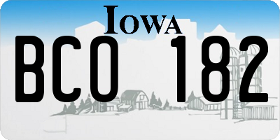 IA license plate BCO182
