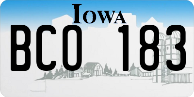 IA license plate BCO183