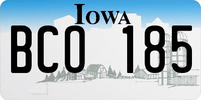 IA license plate BCO185